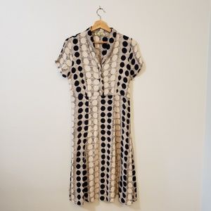 Vintage Loco Lindo Polka Dot Collared A-line Dress